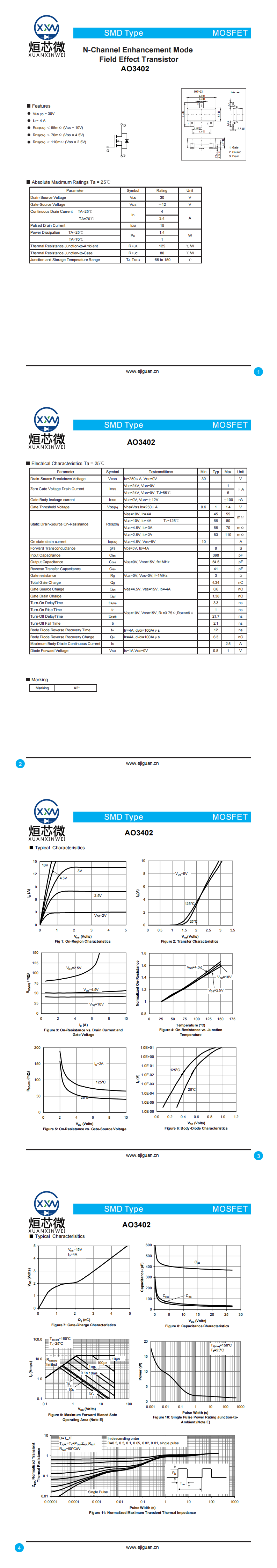 AO3402场效应管,AO3402MOS管