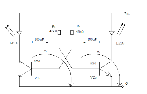 多谐振荡器 电路 LED