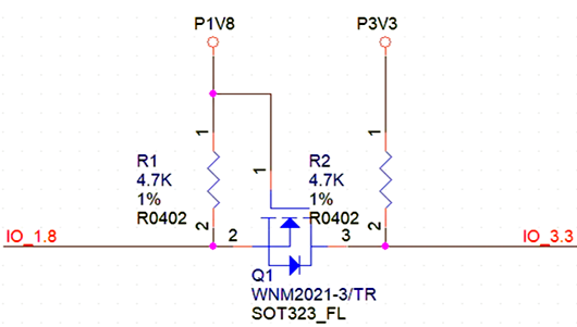 MOS管电平转换 1.8V 3.3V