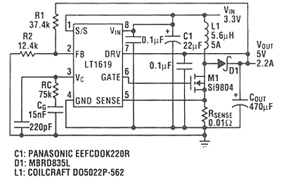 3.3V升压12V电路