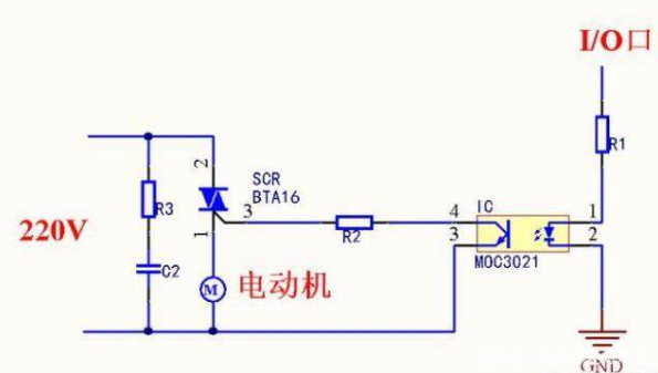 单片机控制220V交流电通断电路