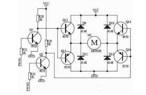 MOS管h桥电机驱动电路